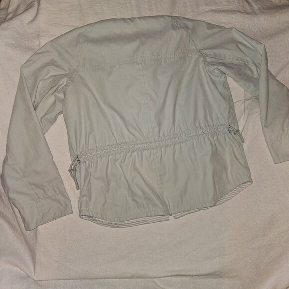 Mulberry Street XL Women’s Blue Hooded Anorak Jacket Drawstring Waist Stripes - Picture 7 of 11